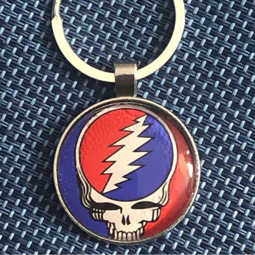 M GRATEFUL DEAD Steal Your Face SYF Keychain CUSTOM MADE BUYITWHENFOUND